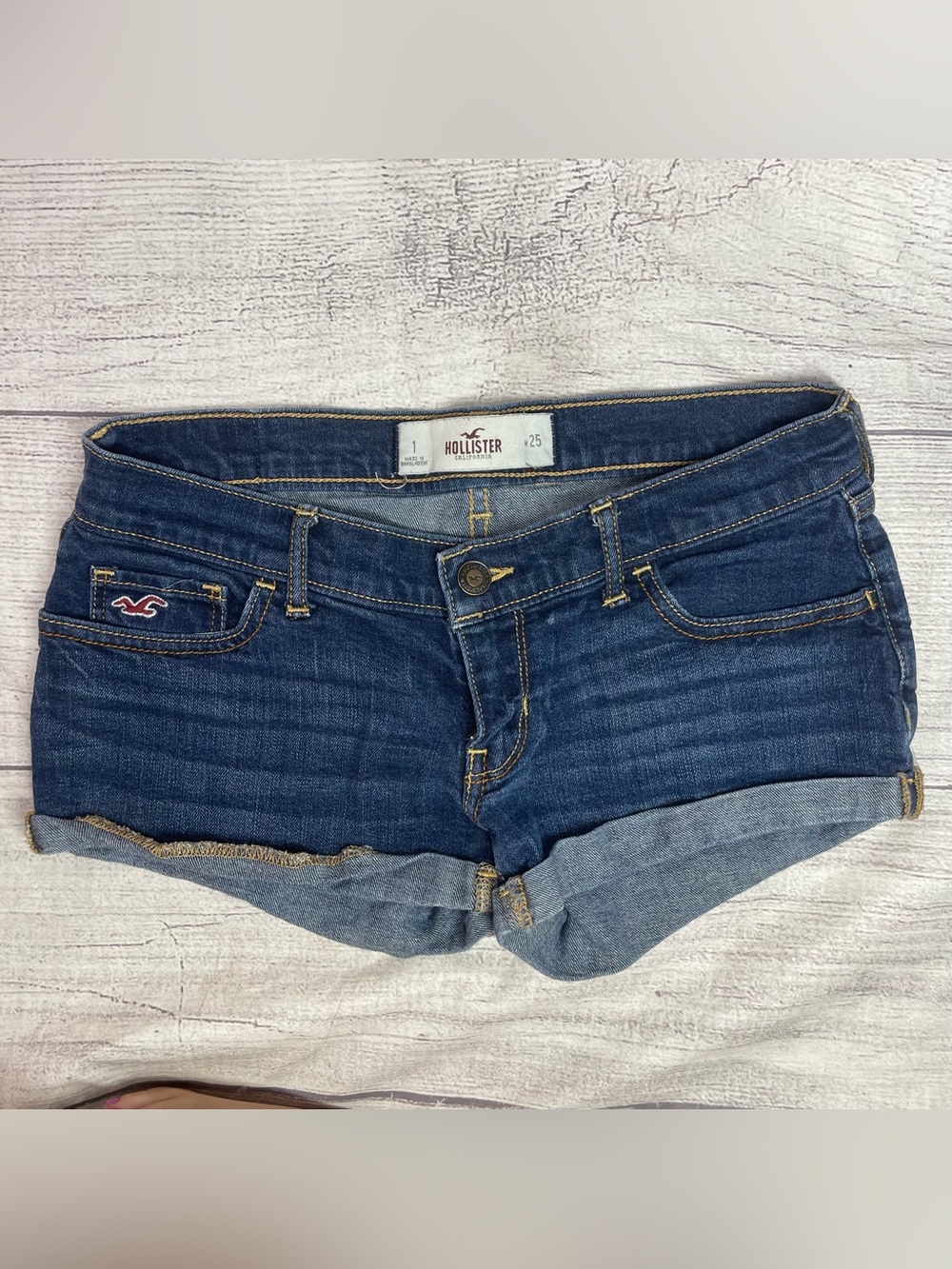 Hollister Women’s Size 1 (25”) Denim Micro Mini Booty Shorts